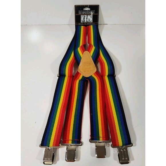 CLC Custom Leather-Craft Heavy Duty Rainbow Suspenders No. 110 RB NWT NOS USA - Picture 1 of 4